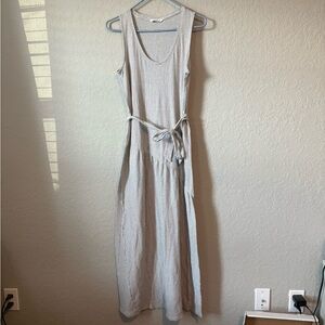 Lucky Brand Gray Maxi Dress with Tie Waist. Size XS
